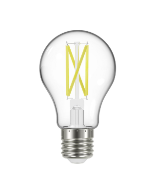 SATCO S12436 10.5 Watt A19 LED; 75 Watt Replacement; Clear; Medium base; 2700K; 120 Volt; 4-Pack Light Bulb