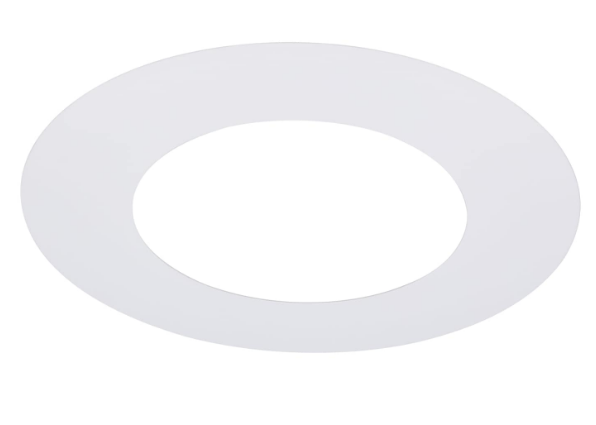 SATCO S13541 6-Inch Flat Goof Ring for Commercial Downlights; Round; White Finish
