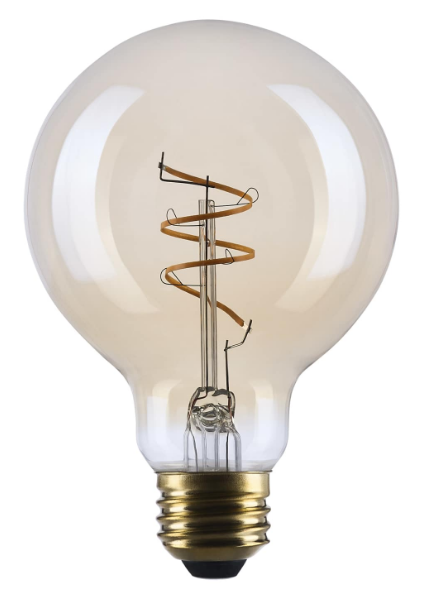 SATCO S14211 5.5 Watt G25 LED 2000K CCT Medium Base Clear Glass Amber Coil Filament Dimmable 120 Volt