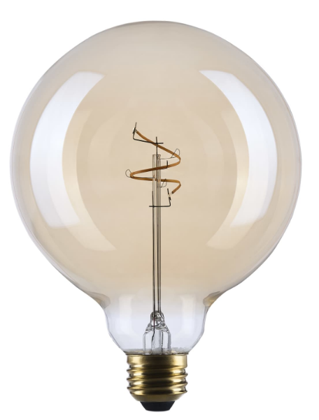 SATCO S14214 3.5 Watt G40 LED 2000K CCT Medium Base Clear Glass Amber Coil Filament Dimmable 120 Volt