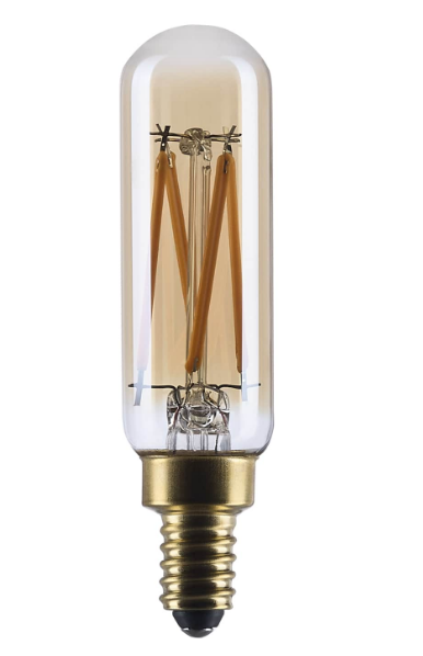 SATCO S14216 3.5 Watt T6 LED 2000K CCT Candelabra Base Clear Glass Amber Straight Filament Dimmable 120 Volt