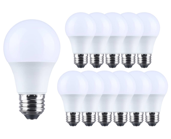 SATCO S14331 12 Watt LED A19 Light Bulb, 5000K Daylight, Medium Base, Plastic, 120 Volt, 12-Pack