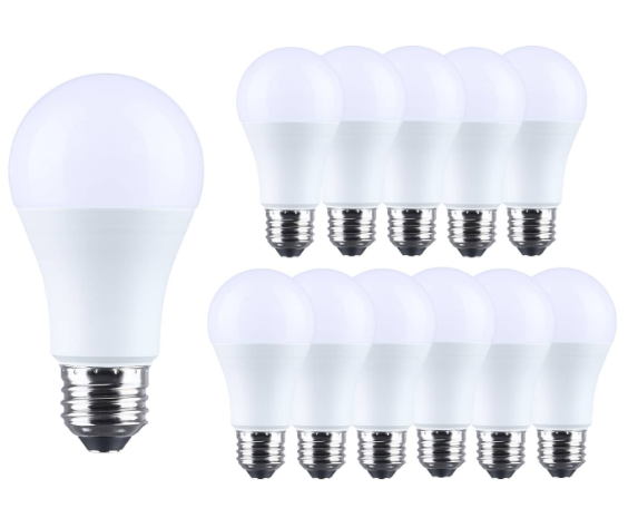 SATCO S14334 15W LED A19 Light Bulbs, 2700K Soft White, Medium Base, Plastic Construction, 120V, 12-Pack