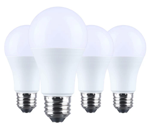 SATCO S14336 15W LED Light Bulb A19 Medium E26 Base 3000K 1600Lm Plastic 80 CRI 120V 4-Pack