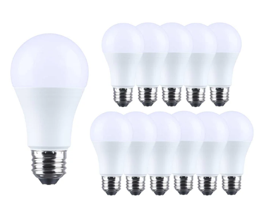 SATCO S14337 15W LED Light Bulb A19 Medium E26 Base 3000K 1600Lm Plastic 80 CRI 120V 12-Pack