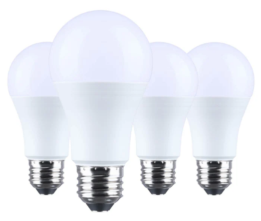 SATCO S14339 15W LED Light Bulb A19 Medium E26 Base 4000K 1600Lm Plastic 80 CRI 120V 4 - Pack