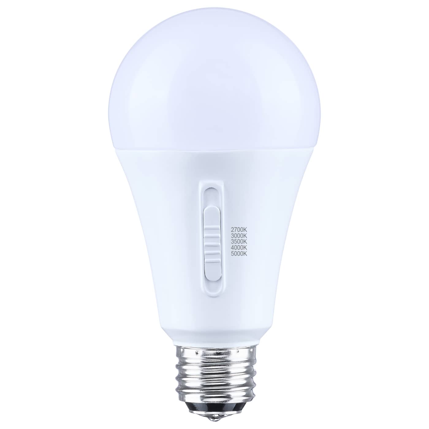 Satco S14401 LED A21 Three-Way Lamp - Selectable CCT - Wattage: 20/14/6.5 - Selectable lumens - Medium Double Contact Base - 1-Pack