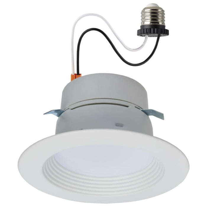 SATCO S18800 Field Selectable LED Downlight Retrofit, 4IN Round, 7.5W Selectable Wattage, Multi-Color Temperature, Voltage 120V, White Finish