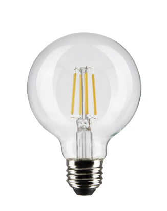 SATCO S21229 4.5 Watt G25 LED; Clear; Medium base; 90 CRI; 5000K; 120 Volt Light Bulb