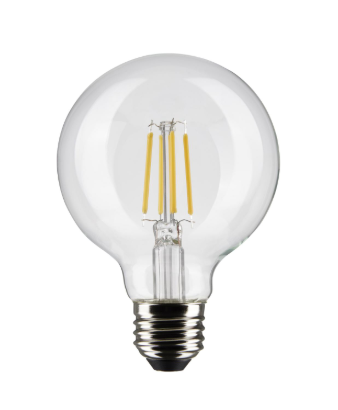 SATCO S21235 6 Watt G25 LED; Clear; Medium base; 90 CRI; 3000K; 120 Volt Light Bulb