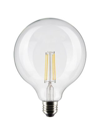 SATCO S21259 8 Watt G40 LED; Clear; Medium base; 90 CRI; 4000K; 120 Volt Light Bulb