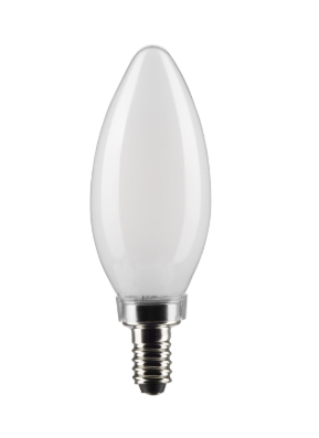 SATCO S21263 3 Watt B11 LED; Frost; Candelabra base; 90 CRI; 2700K; 120 Volt Light Bulb