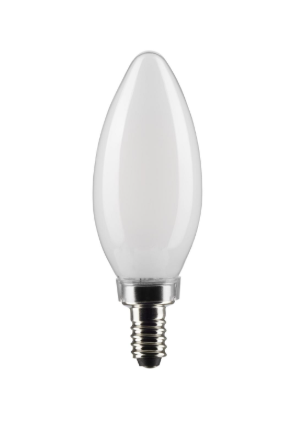 SATCO S21271 4 Watt B11 LED; Frost; Candelabra base; 90 CRI; 4000K; 120 Volt Light Bulb