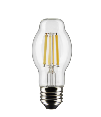 SATCO S21336 8 Watt BT15 LED; Clear; Medium base; 90 CRI; 5000K; 120 Volt Light Bulb