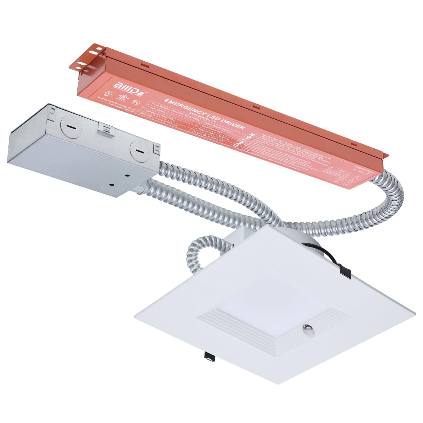 Satco S21614 8-Inch Square LED Downlight 28W 5CCT Dual Dimming with Emergency Battery Backup