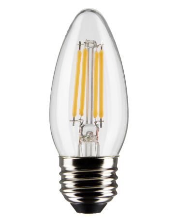 SATCO S21881 5.5 Watt B11 LED; Clear; Medium Base; 5000K; 120 Volt; 2-Pack Light Bulb
