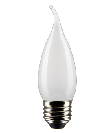 SATCO S21888 5.5 Watt CA10 LED; Frost Finish; Medium Base; 5000K; 120 Volt; 2-Card Light Bulb