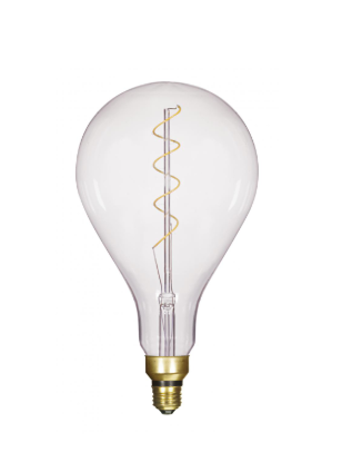 SATCO S22433 4 Watt PS52 LED vintage style; Clear; 25000 Average rated hours; Medium Base; 120 Volt Light Bulb