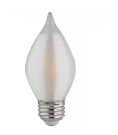 SATCO S23412 LED C15 Bulb, Dimmable, E26, Wattage 4W, Lumens 240 lm, Voltage 120V, Color Temperature 2100K, Spun Amber