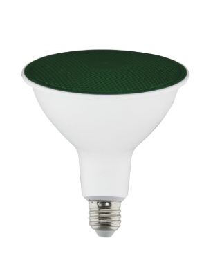 SATCO S29481 11.5 Watt PAR38 LED; Green; 90 degree Beam Angle; Medium base; 120 Volt Light Bulb