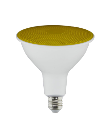 SATCO S29484 11.5 Watt PAR38 LED; Yellow; 90 degree Beam Angle; Medium base; 120 Volt Light Bulb