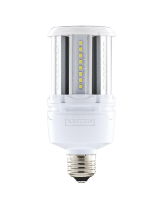 SATCO S49390 18 Watt LED HID Replacement; 80 CRI; 5000K; Type B; Ballast Bypass; Medium base; Economy Hi-Pro Light Bulb
