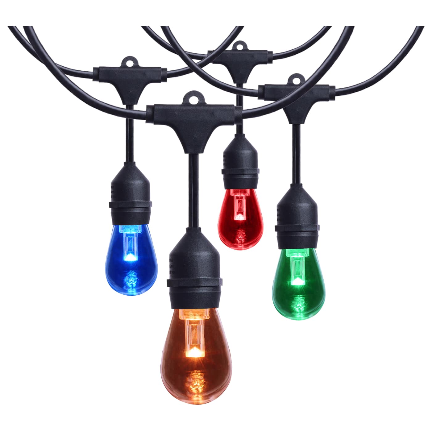 Satco S8033R1 48ft LED String Lights 15 S14 Bulbs RGB & Tunable White 120V