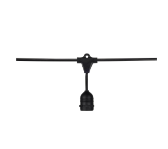 SATCO S8039 24Ft LED String Light; 12 Socketed Black Cord and Plug Only