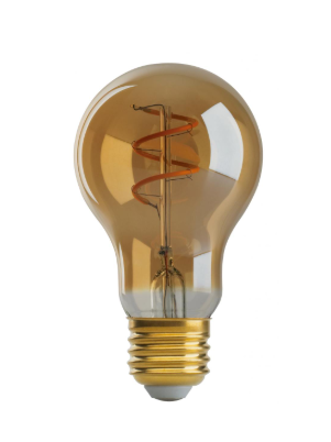 SATCO S9966 4.5 Watt A19 LED; Amber; Medium base; 2000K; 260 Lumens; 120 Volt Light Bulb