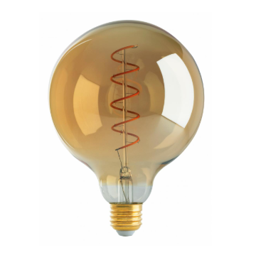 SATCO S9969 4.5 Watt G40 LED; Amber; Medium base; 2000K; 240 Lumens; 120 Volt Light Bulb