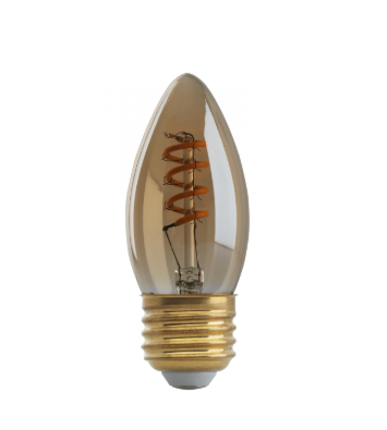 SATCO S9970 2.3 Watt B10 LED; Amber; Medium base; 2000K; 120 Lumens; 120 Volt Light Bulb