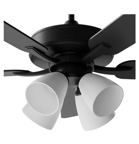 AFX Lighting SBGN525MACBKBK-4LWS Sandberg 52 Inch , Four Light, Ceiling Fan AC, Black Finish, with Wall Switch