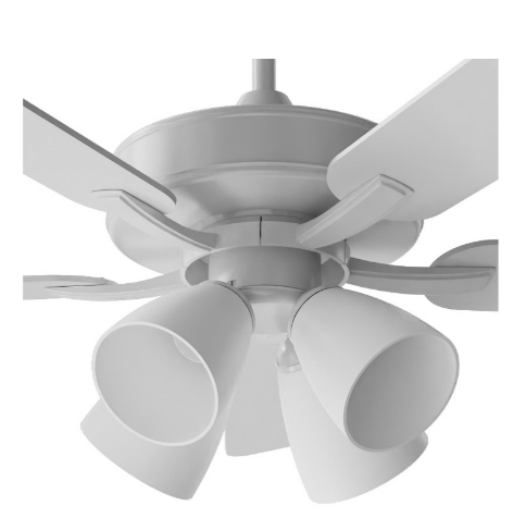 AFX Lighting SBGN525MACWHWH-4LCN Sandberg 52 Inch Ceiling Fan AC, White Finish, with 4 Light Kit and Pull Chain
