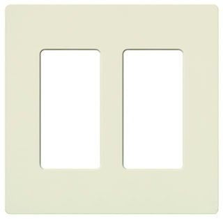 Lutron SC-2-BI Claro Screwless Designer Wall Plate W/Two Gang, Biscuit Finish