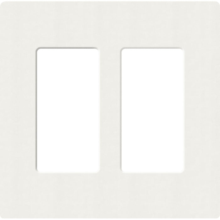 Lutron SC-2-GL Claro Screwless Designer Wall Plate W/Two Gang, Glacier White Finish