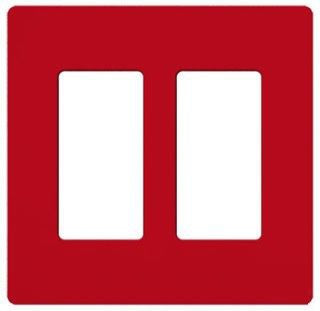 Lutron SC-2-HT Claro Screwless Designer Wall Plate W/Two Gang, Hot Finish