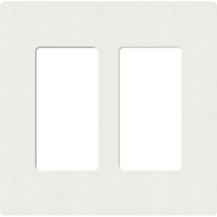 Lutron SC-2-RW Claro Screwless Designer Wall Plate W/Two Gang, Architectural White Finish
