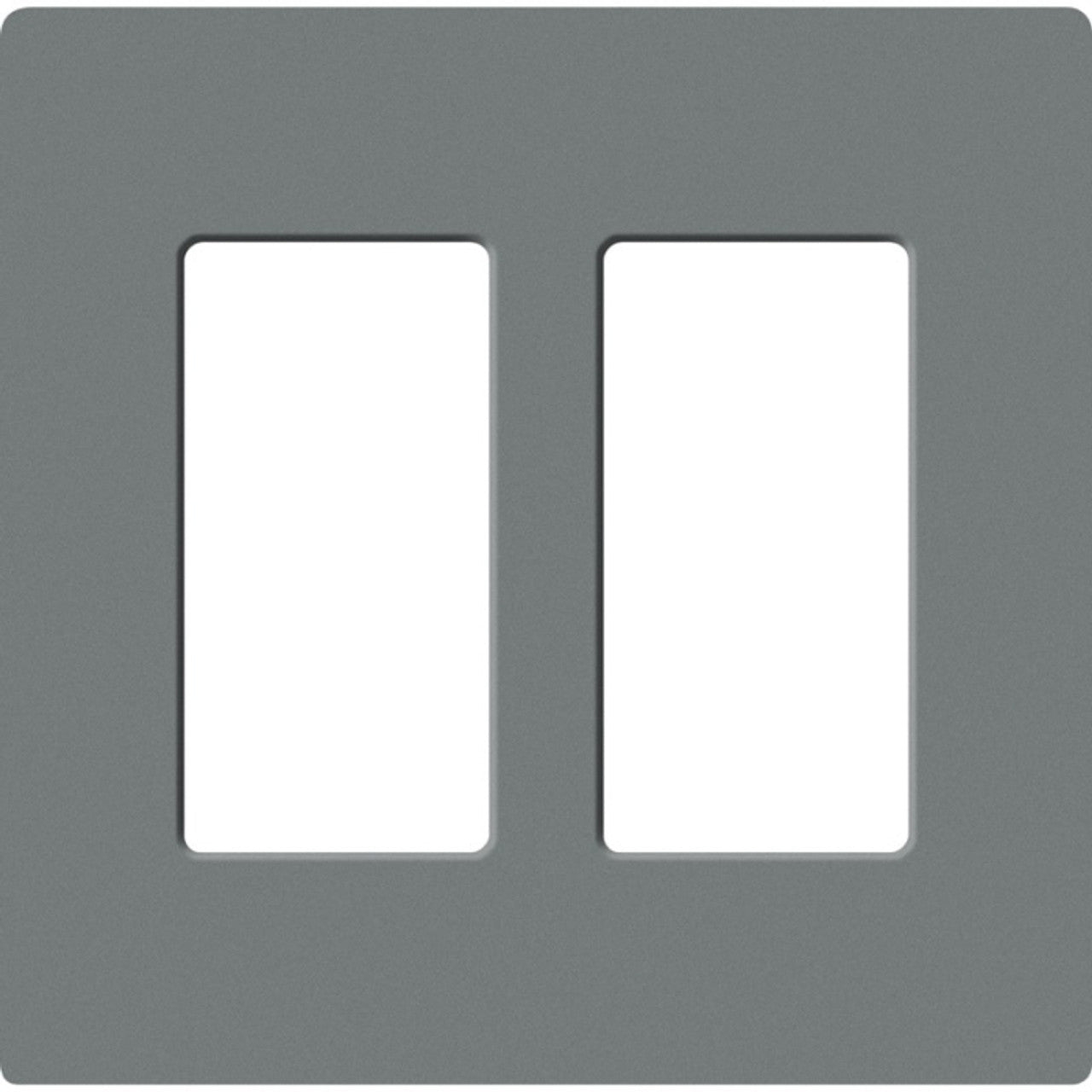 Lutron SC-2-SL Claro Screwless Designer Wall Plate W/Two Gang, Slate Finish