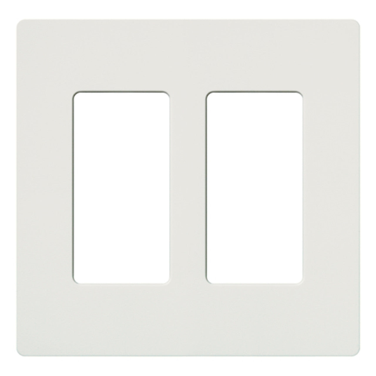 Lutron SC-2-SW Claro Screw Less Designer Wall Plate W/Two Gang, Snow White Finish