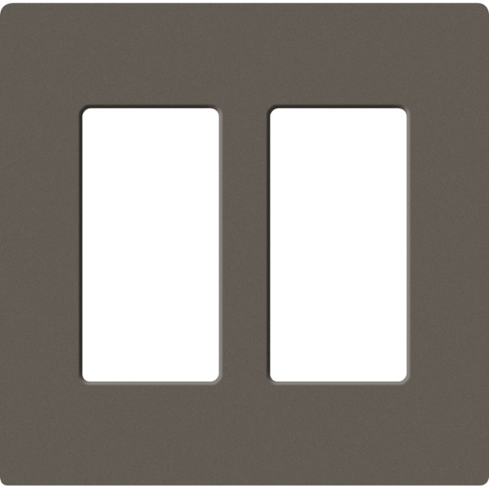 Lutron SC-2-TF Claro Screwless Designer Wall Plate W/Two Gang, Truffle Finish