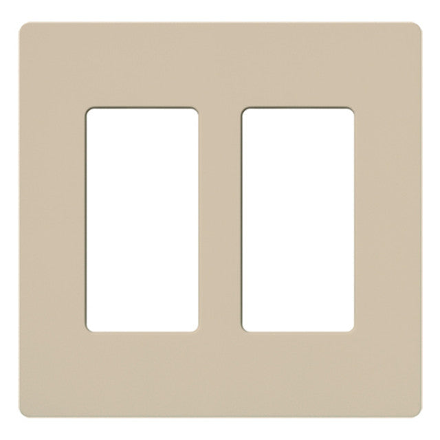Lutron SC-2-TP Claro Screwless Designer Wall Plate W/Two Gang, Taupe Finish