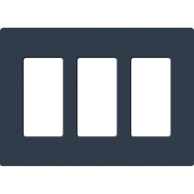 Lutron SC-3-DE Claro Screwless Designer Wall Plate W/Three Gang, Deep Sea Finish