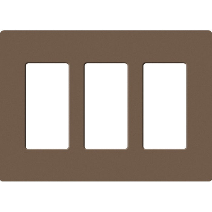 Lutron SC-3-EP Claro Screwless Designer Wall Plate W/Three Gang, Espresso Finish