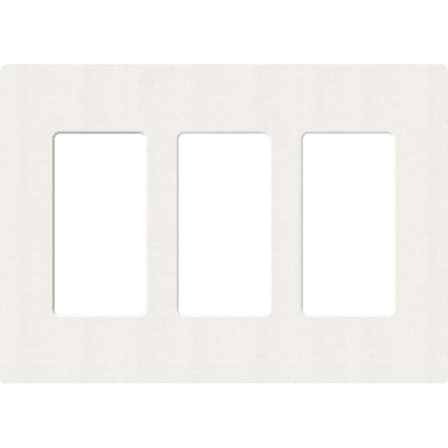 Lutron SC-3-GL Claro Screwless Designer Wall Plate W/Three Gang, Glacier White Finish