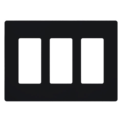 Lutron SC-3-MN Claro Screwless Designer Wall Plate W/Three Gang, Mid Night Finish