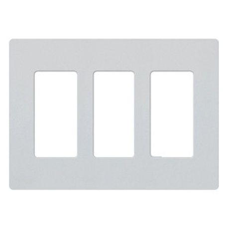 Lutron SC-3-PD Claro Screwless Designer Wall Plate W/Three Gang, Palladium Finish