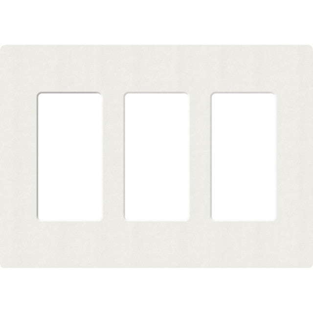 Lutron SC-3-RW Claro Screwless Designer Wall Plate W/Three Gang, Architectural White Finish