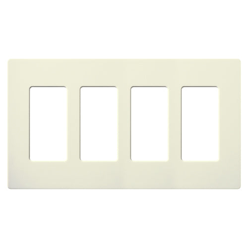 Lutron SC-4-BI Claro Screwless Designer Wall Plate W/Four Gang, Biscuit Finish