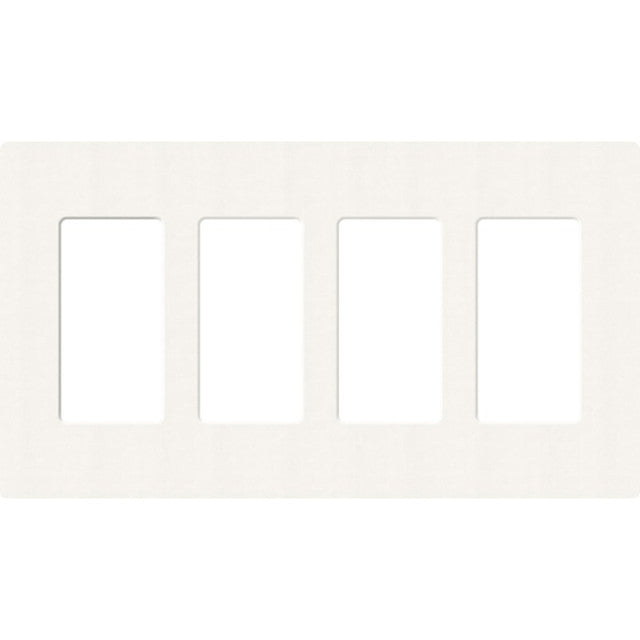 Lutron SC-4-BW Claro Screwless Designer Wall Plate W/Four Gang, Brilliant White Finish