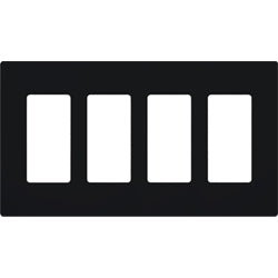 Lutron SC-4-MN Claro Screwless Designer Wall Plate W/Four Gang, Midnight Finish